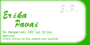 erika pavai business card